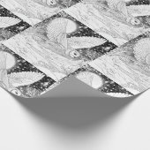 Schnee-Eule im Flug unterm Sternenhimmel Geschenkpapier (Ecke)
