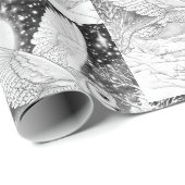 Schnee-Eule im Flug unterm Sternenhimmel Geschenkpapier (Rolleneckpunkt)