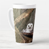 Schnee-Eulen-Paar-Wald-Wildtier-Kunst Milchtasse (Linke Ecke)
