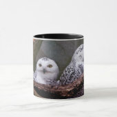 Schnee-Eulen-Paar-Wald-Wildtier-Kunst Tasse (Zentrum)