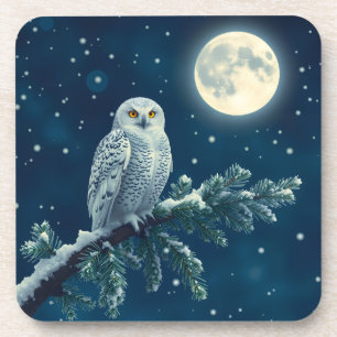 Schnee-Eulen-Weihnachten Getränkeuntersetzer
