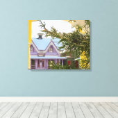 Schnee, Evergreen und Hütten - Martha's Vineyard Leinwanddruck (Insitu (Holzboden))