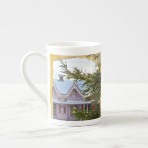 Schnee, Evergreen und Hütten - Martha's Vineyard Porzellantasse