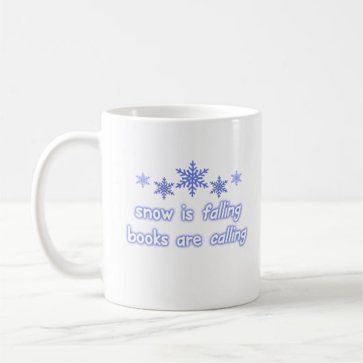 Schnee fallende Bücher Kaffeetasse (Links)