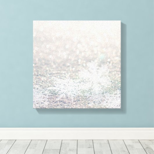 Schnee fällt auf den Boden Leinwanddruck (Insitu (Holzboden))