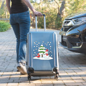 Schnee fällt auf Kardinal, Schneemann und Pine Tre Aufkleber (Koffer Insitu)