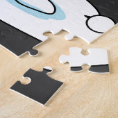 Schnee fällt auf Kardinal, Schneemann und Pine Tre Puzzle (Seite)