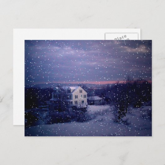 Schnee fällt auf Manchester Postkarte (Vorne/Hinten)