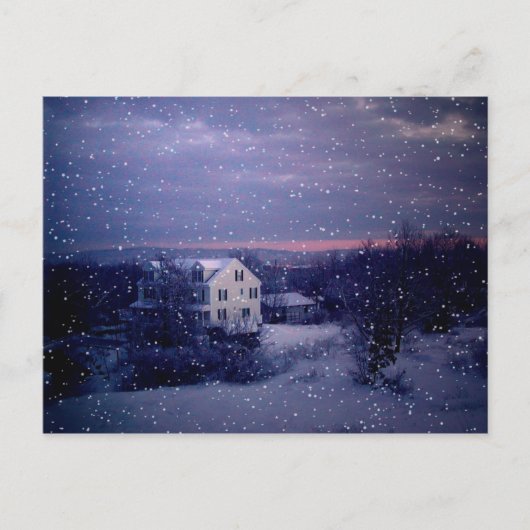 Schnee fällt auf Manchester Postkarte (Vorderseite)