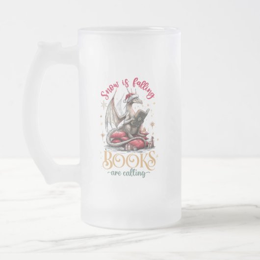 Schnee fällt, Bücher rufen Mattglas Bierglas (Links)