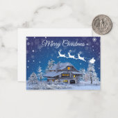 Schnee fällt, Weihnachten Mitteilungskarte (Vorderseite/Rückseite Beispiel)