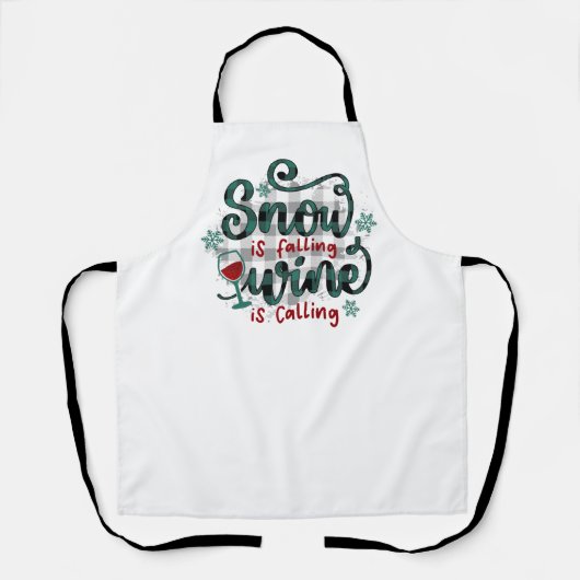 Schnee fällt Wein ruft Weihnachts-Schürze Schürze (Vorderseite)