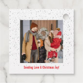 Schnee + Familienname + Ein Foto Geschenkanhänger (Rückseite)