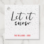 Schnee + Familienname + Ein Foto Geschenkanhänger (Vorderseite)