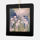 Schnee Feen machen Schnee Keramikornament (Links)