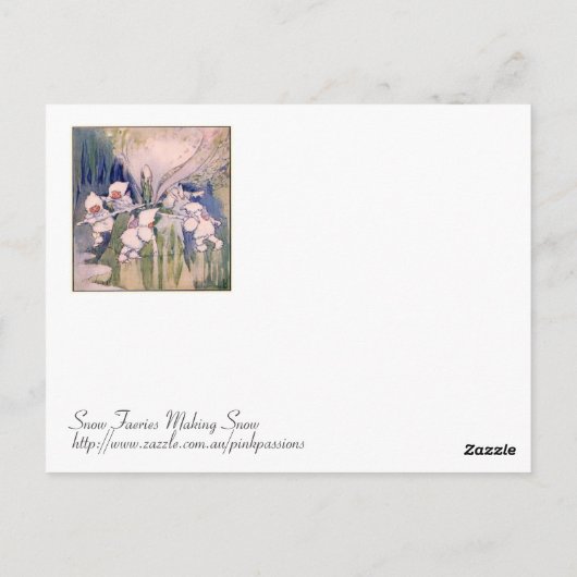 Schnee-Feen Schnee machen Postkarte (Rückseite)