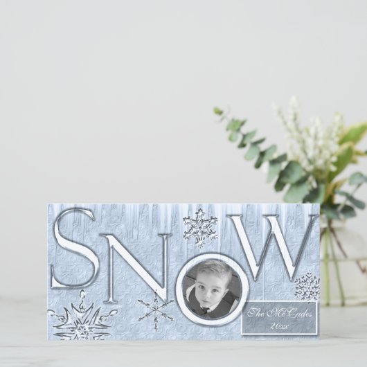 Schnee Feiertagskarte (Stehend Vorderseite)