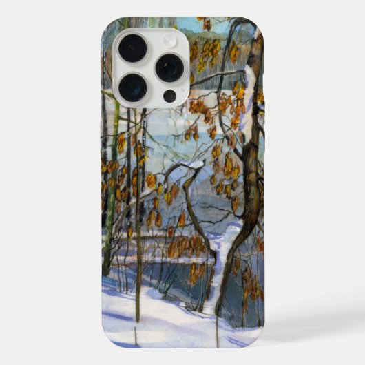Schnee fiel Aquarell iPhone Hülle (Rückseite)