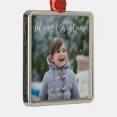 Schnee Foto Weihnachts-Premium-Platz Silbernes Ornament (Rechts)