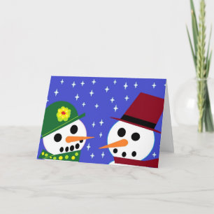SCHNEE FRAU & SCHNEE MAN 'LASS ES SCHNEE!' KARTE