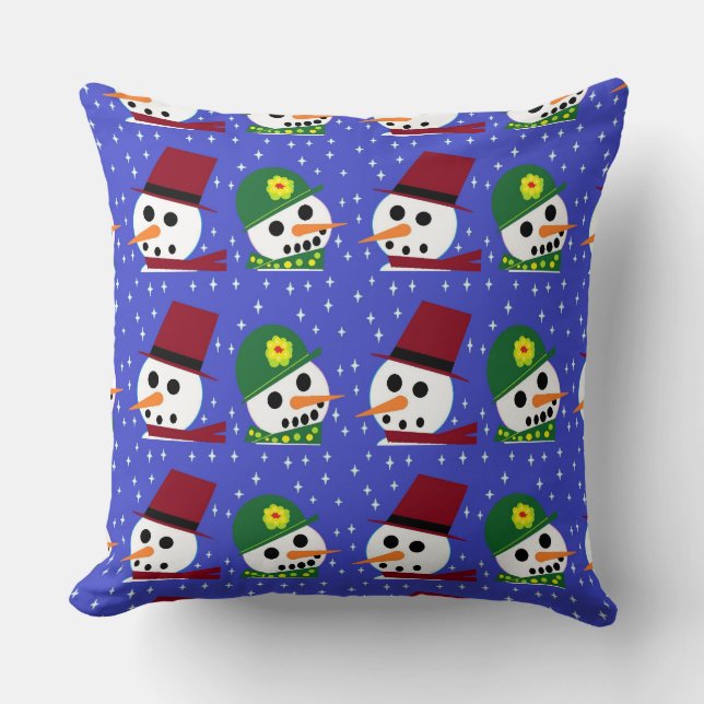 SCHNEE FRAU SCHNEEN MAN SCHNEE MENSCHEN PILLOW KISSEN (Vorderseite)