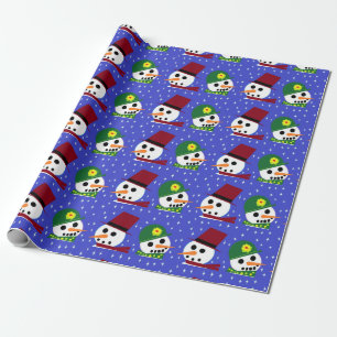 SCHNEE FRAU SCHNEEN MANN SCHNEE MENSCHEN WRAPPING GESCHENKPAPIER