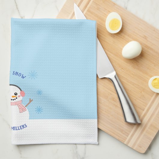 Schnee Frau Weihnachtsküche Handtuch (Viertel Falte)