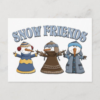 Schnee-Freund-Schneemänner Postkarte