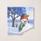 SCHNEE FUN AN EINEM WINTERTAG BADHANDTUCH SET (Waschlappen)