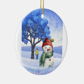 SCHNEE FUN AN EINEM WINTERTAG KERAMIK ORNAMENT (Rechts)
