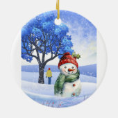 SCHNEE FUN AN EINEM WINTERTAG KERAMIK ORNAMENT (Hinten)