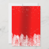 Schnee funkelt rot metallische Winterurlaub Einladung (Rückseite)