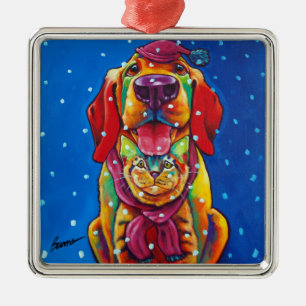 Schnee Furries Feiertags-Verzierung durch Silbernes Ornament