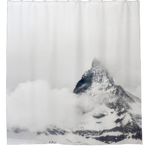SCHNEE GEDECKTER BERG DUSCHVORHANG