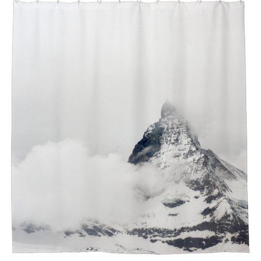 SCHNEE GEDECKTER BERG DUSCHVORHANG (Vorderseite)