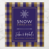 Schnee gemütlich in der Liebe Karierter Polteraben Weinetikett (Einzelnes Label)