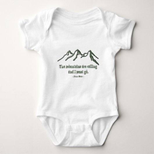 Schnee gespitzte mtns sind NennenJohn Muir Baby Strampler (Vorderseite)