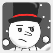 Schnee Gezeichnet Hank Sticker! Quadratischer Aufkleber (Vorderseite)