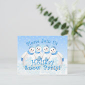 Schnee-Girls-Holiday-Schnee-Party Einladungen (Stehend Vorderseite)