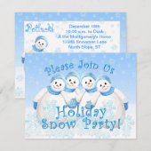 Schnee-Girls-Holiday-Schnee-Party Einladungen (Vorne/Hinten)