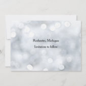 Schnee Glitter Funken Save the Date (Rückseite)