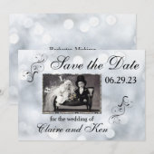 Schnee Glitter Funken Save the Date (Vorne/Hinten)