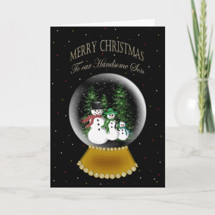 SCHNEE GLOBE - CHRISTMAS - SOHN FEIERTAGSKARTE