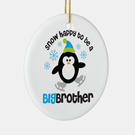 Schnee glücklich, ein großer Bruder zu sein Keramikornament (Rechts)