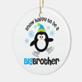 Schnee glücklich, ein großer Bruder zu sein Keramikornament (Links)