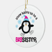 Schnee glücklich, eine große Schwester zu sein Keramik Ornament (Links)