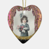 Schnee-glückliches Mädchen viktorianisches IV Keramikornament (Links)