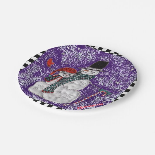 Schnee-Gruß-Pappteller Pappteller (Schrägansicht)