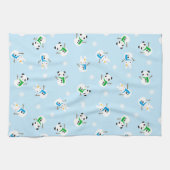 Schnee-Häschen u. Schnee-Pandas Küchentuch (Horizontal)