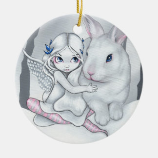 "Schnee-Häschen-" Verzierung Keramikornament